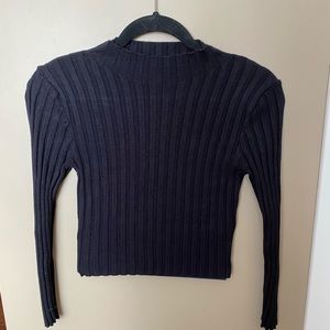 Black stretchy cropped turtle neck